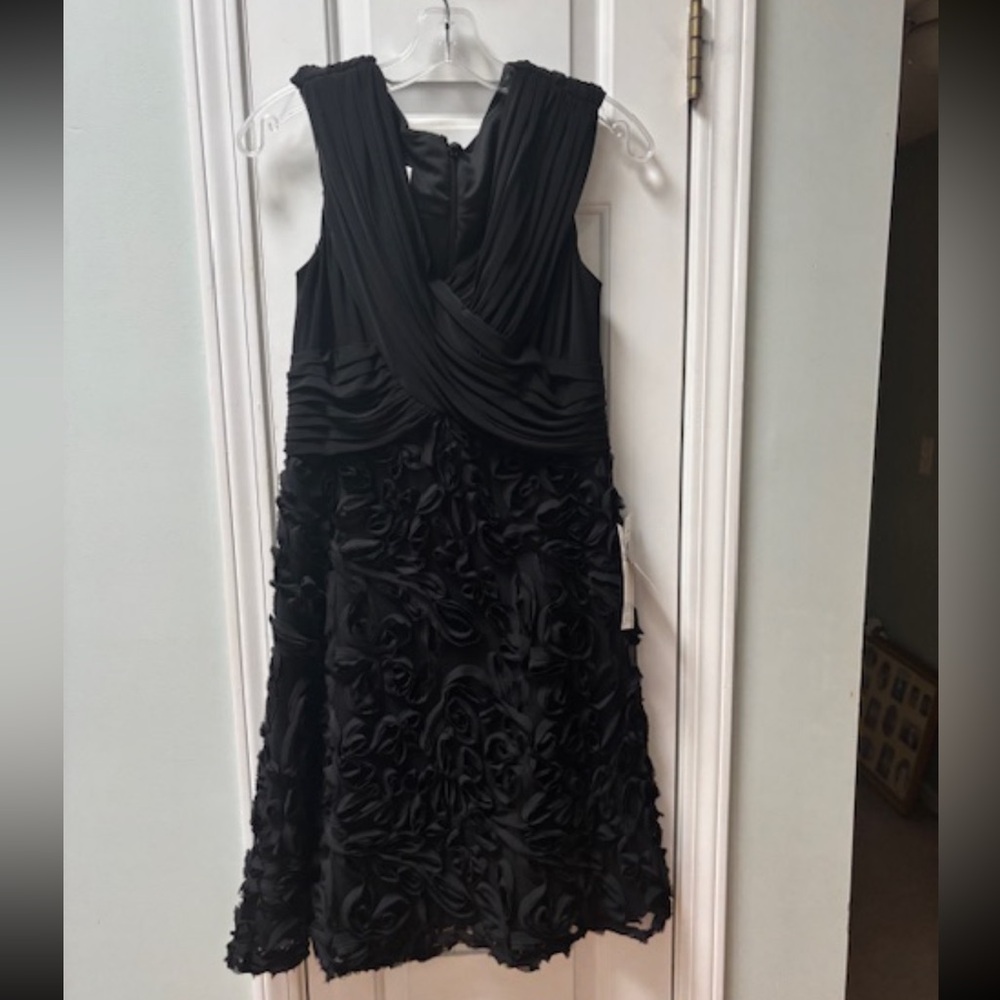 Patra Black Textured Midi Dress